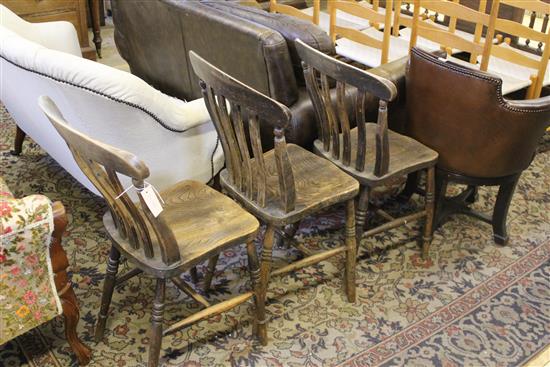 3 lathe back chairs